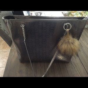Authentic MK shiny silver on silver chain bag